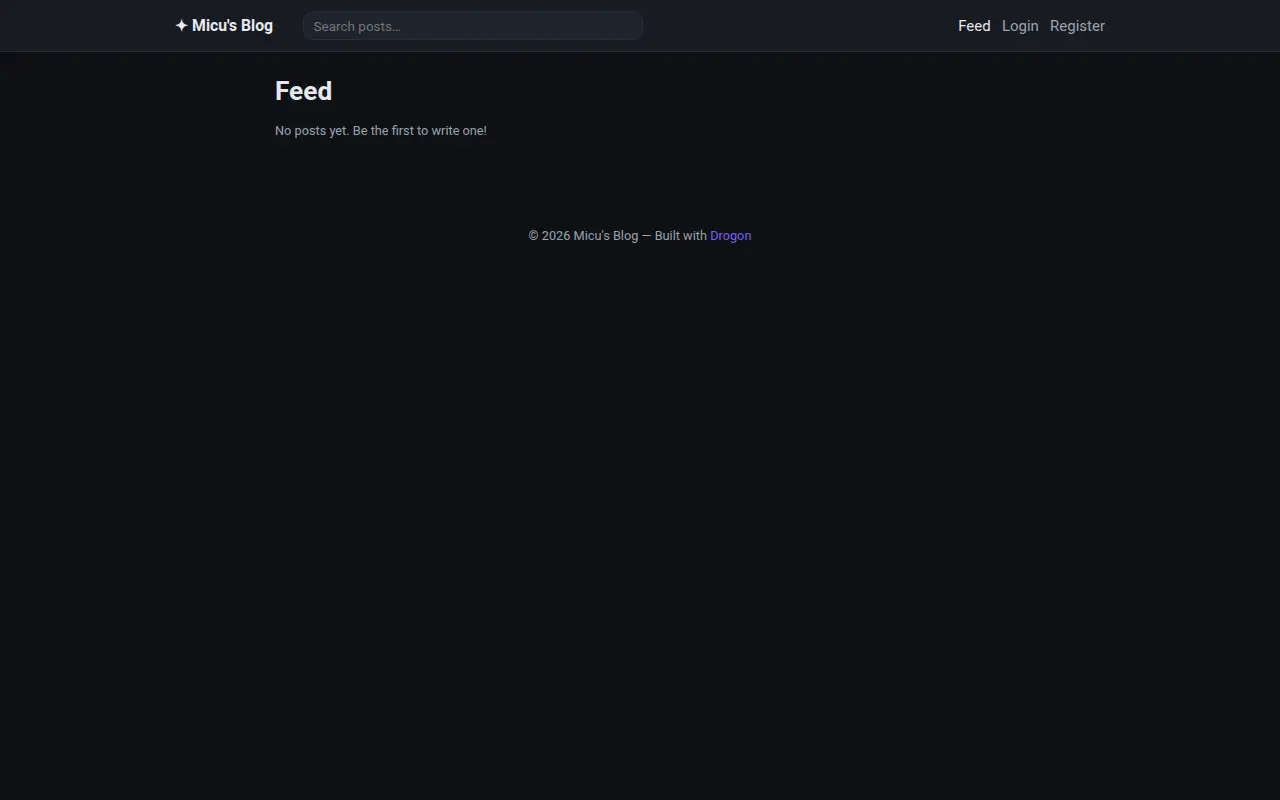 Screenshot of Blog