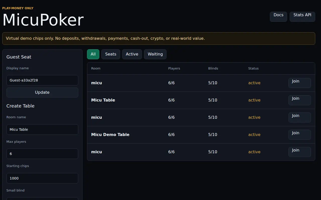 Screenshot of Poker