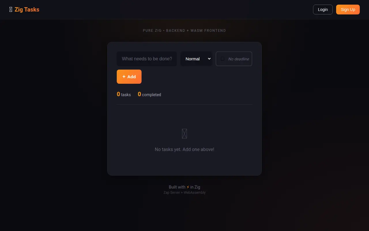 Screenshot of Task